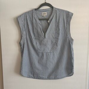 J. Crew Navy and White Striped Sleeveless Top